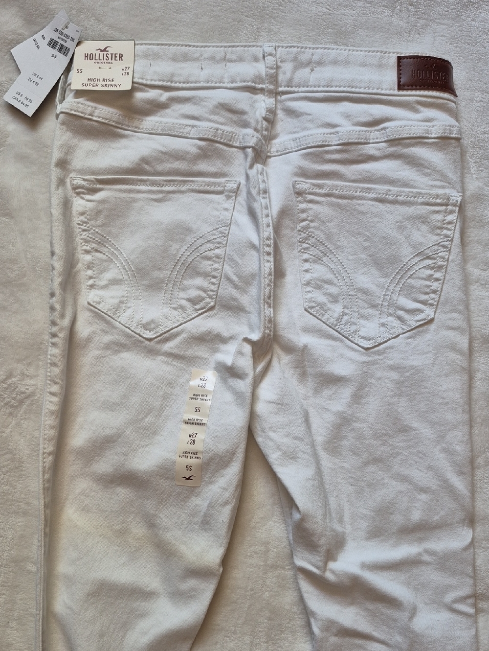 New-Hollister White High-Rise Super Skinny Jeans